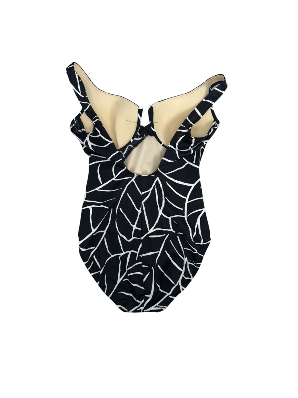 Miraclesuit Black White Abstract Slimming One Piece Swimsuit 14 Tummy Control - Picture 2 of 7